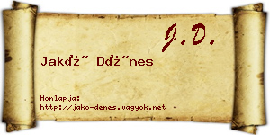 Jakó Dénes névjegykártya